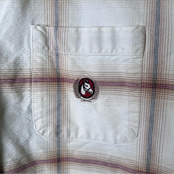 Bit & Bridle Ladies Western Plaid Button-up Shirt Collar Pocket Horse Sz Medium - Picture 3 of 9